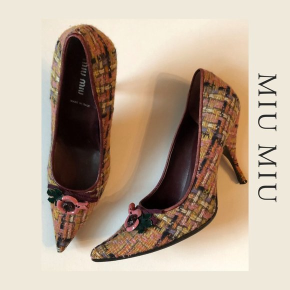 Miu Miu Shoes - Authentic Miu Miu Tweed Pumps, 7 1/2